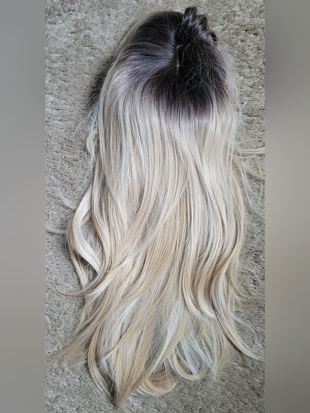 Blonde Long Wavy Women’s Hairpiece - Natural Root Blend 24" With Bangs